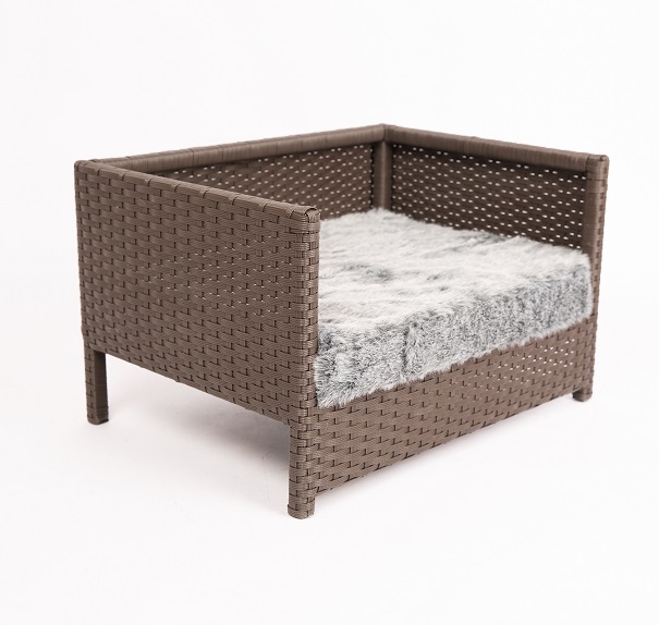Luxury Rattan Dog Bed with Cushion
